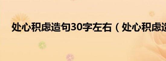 处心积虑造句30字左右（处心积虑造句）