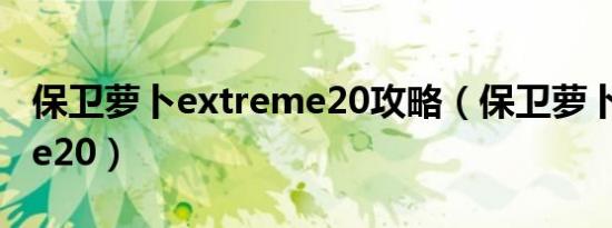 保卫萝卜extreme20攻略（保卫萝卜extreme20）