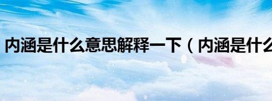 内涵是什么意思解释一下（内涵是什么意思）
