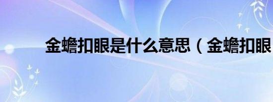 金蟾扣眼是什么意思（金蟾扣眼）
