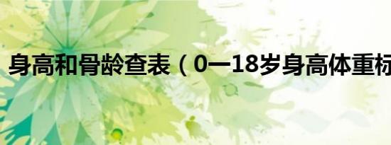 身高和骨龄查表（0一18岁身高体重标准表）
