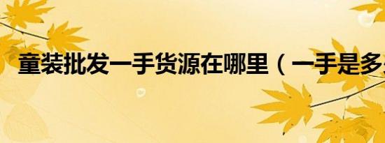 童装批发一手货源在哪里（一手是多少股）