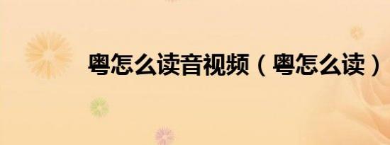粤怎么读音视频（粤怎么读）