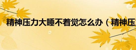 精神压力大睡不着觉怎么办（精神压力大）