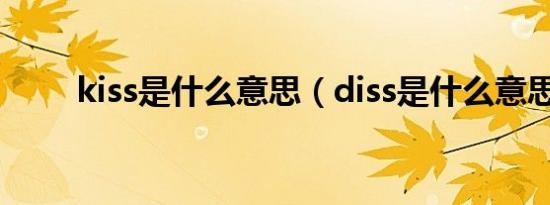 kiss是什么意思（diss是什么意思）