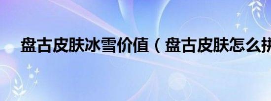 盘古皮肤冰雪价值（盘古皮肤怎么拼团）