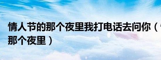 情人节的那个夜里我打电话去问你（情人节的那个夜里）