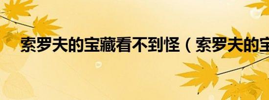 索罗夫的宝藏看不到怪（索罗夫的宝藏）