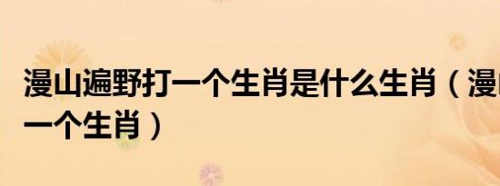 漫山遍野打一个生肖是什么生肖（漫山遍野打一个生肖）