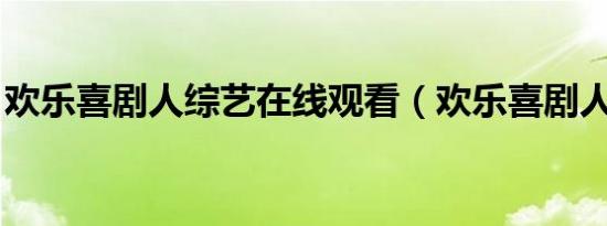 欢乐喜剧人综艺在线观看（欢乐喜剧人 综艺）