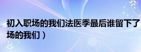 初入职场的我们法医季最后谁留下了（初入职场的我们）