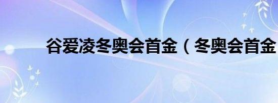 谷爱凌冬奥会首金（冬奥会首金）