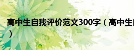 高中生自我评价范文300字（高中生自我评价）