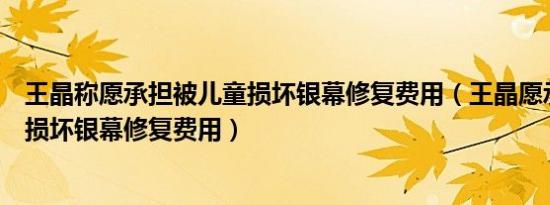 王晶称愿承担被儿童损坏银幕修复费用（王晶愿承担被儿童损坏银幕修复费用）