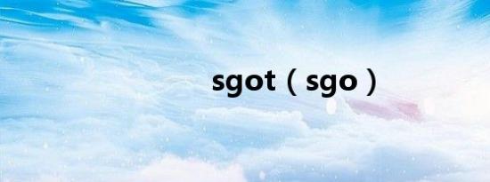 sgot（sgo）