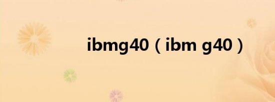 ibmg40（ibm g40）
