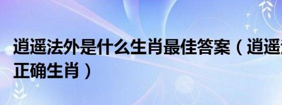 逍遥法外是什么生肖最佳答案（逍遥法外打一正确生肖）