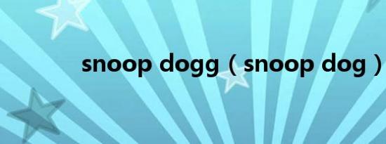 snoop dogg（snoop dog）