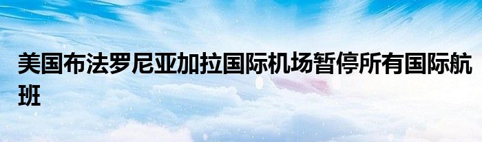 美国布法罗尼亚加拉国际机场暂停所有国际航班