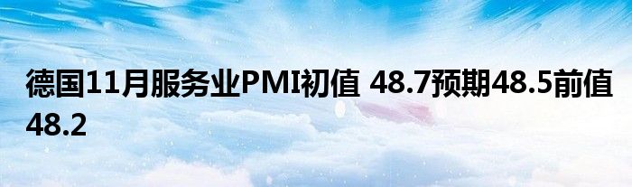 德国11月服务业PMI初值 48.7预期48.5前值48.2