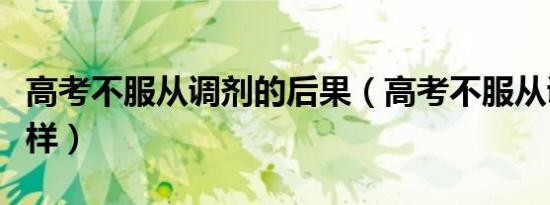 高考不服从调剂的后果（高考不服从调剂会怎样）