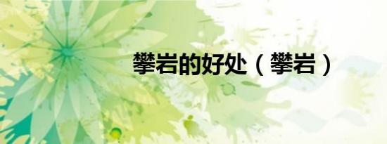 攀岩的好处（攀岩）