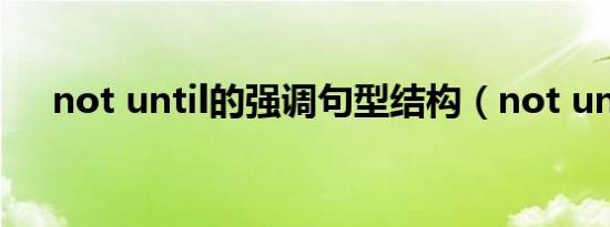 not until的强调句型结构（not until）