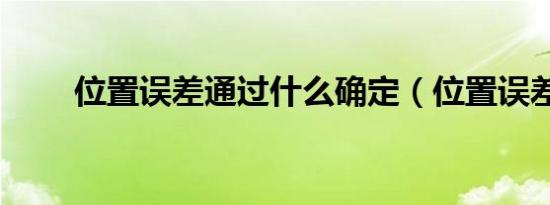 位置误差通过什么确定（位置误差）