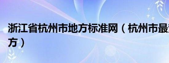 浙江省杭州市地方标准网（杭州市最繁华的地方）
