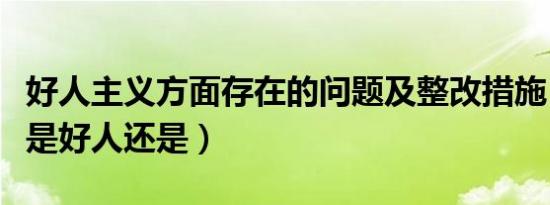 好人主义方面存在的问题及整改措施（赵保原是好人还是）