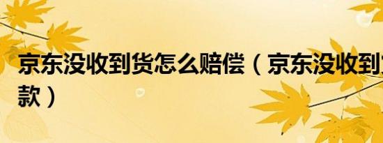 京东没收到货怎么赔偿（京东没收到货怎么退款）