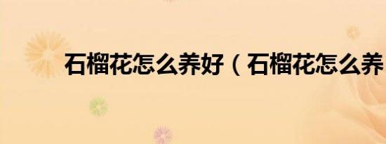 石榴花怎么养好（石榴花怎么养）