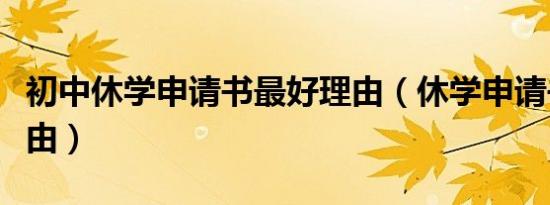 初中休学申请书最好理由（休学申请书最好理由）