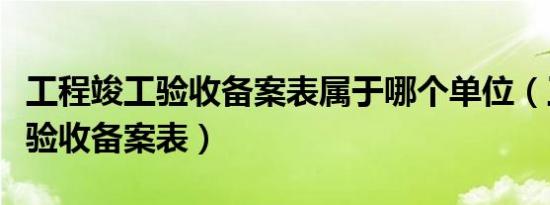 工程竣工验收备案表属于哪个单位（工程竣工验收备案表）