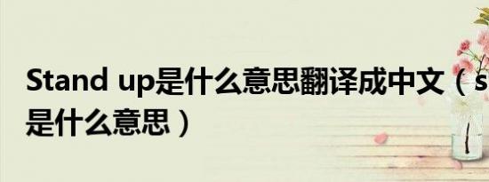 Stand up是什么意思翻译成中文（stand up是什么意思）