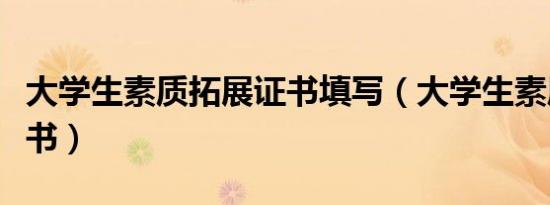 大学生素质拓展证书填写（大学生素质拓展证书）
