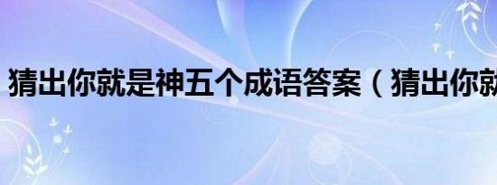 猜出你就是神五个成语答案（猜出你就是神）
