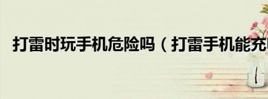 打雷时玩手机危险吗（打雷手机能充电吗）
