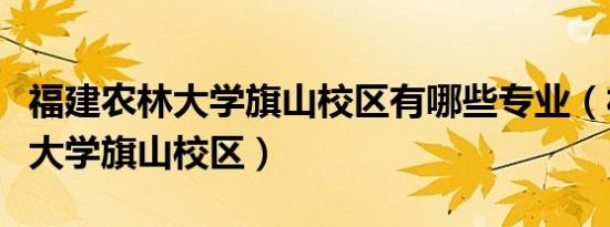 福建农林大学旗山校区有哪些专业（福建农林大学旗山校区）