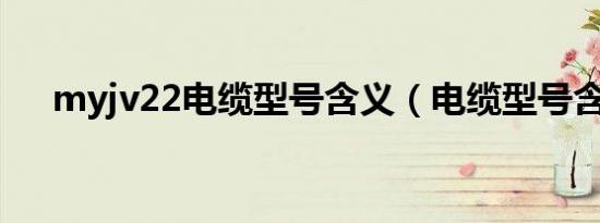 myjv22电缆型号含义（电缆型号含义）