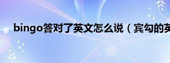 bingo答对了英文怎么说（宾勾的英文）