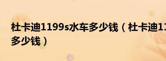 杜卡迪1199s水车多少钱（杜卡迪1199水车多少钱）