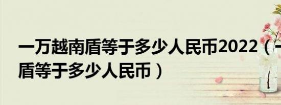 一万越南盾等于多少人民币2022（一万越南盾等于多少人民币）