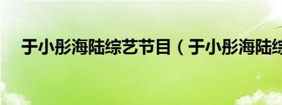 于小彤海陆综艺节目（于小彤海陆综艺）