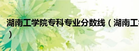 湖南工学院专科专业分数线（湖南工学院专科）
