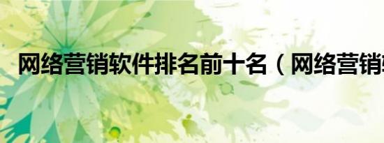网络营销软件排名前十名（网络营销软件）