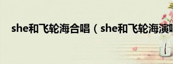 she和飞轮海合唱（she和飞轮海演唱会）