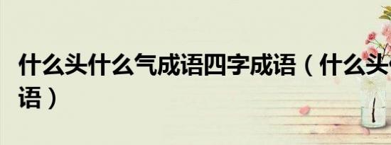 什么头什么气成语四字成语（什么头什么尾成语）