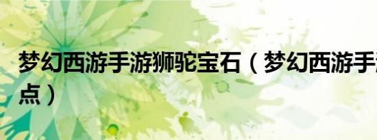 梦幻西游手游狮驼宝石（梦幻西游手游狮驼加点）