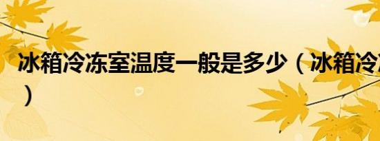冰箱冷冻室温度一般是多少（冰箱冷冻室温度）